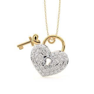 Heart Lock Diamond Pendant